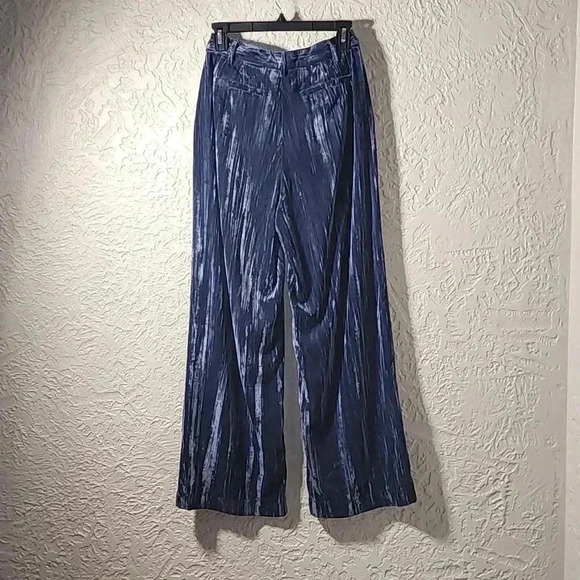 Treasure & Bond relaxed fit wide leg plisse velvet pants nwot size 4 - Picture 7 of 7
